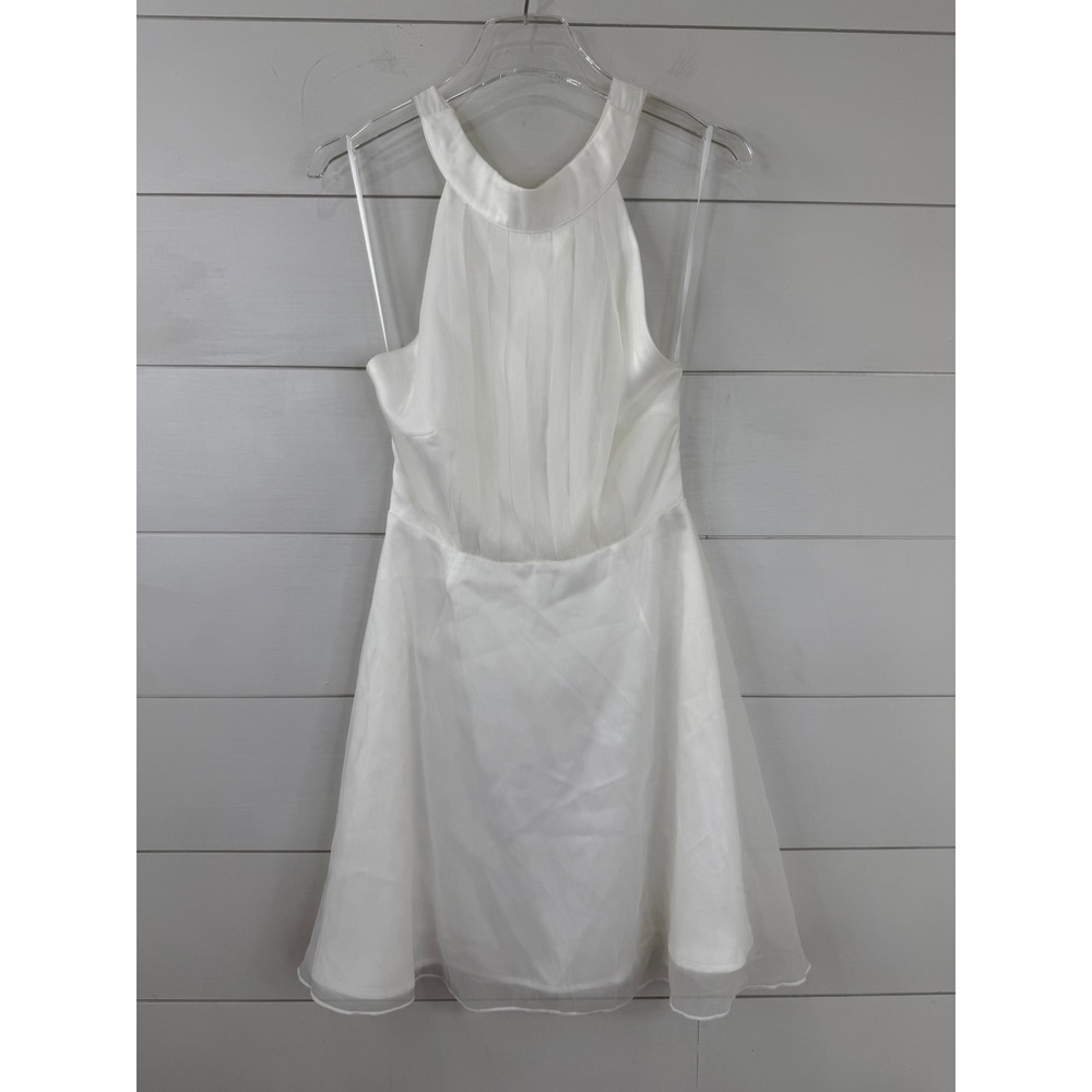 NWT Petal & Pup Anya White Halter Open Back Tulle Mini Dress Bridal US 2 - Picture 2 of 11